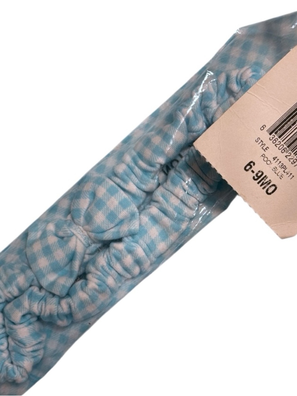 Vintage First Impressions Baby Girl Bubble Romper 6-9M Blue Gingham NWT Floral - Picture 4 of 9